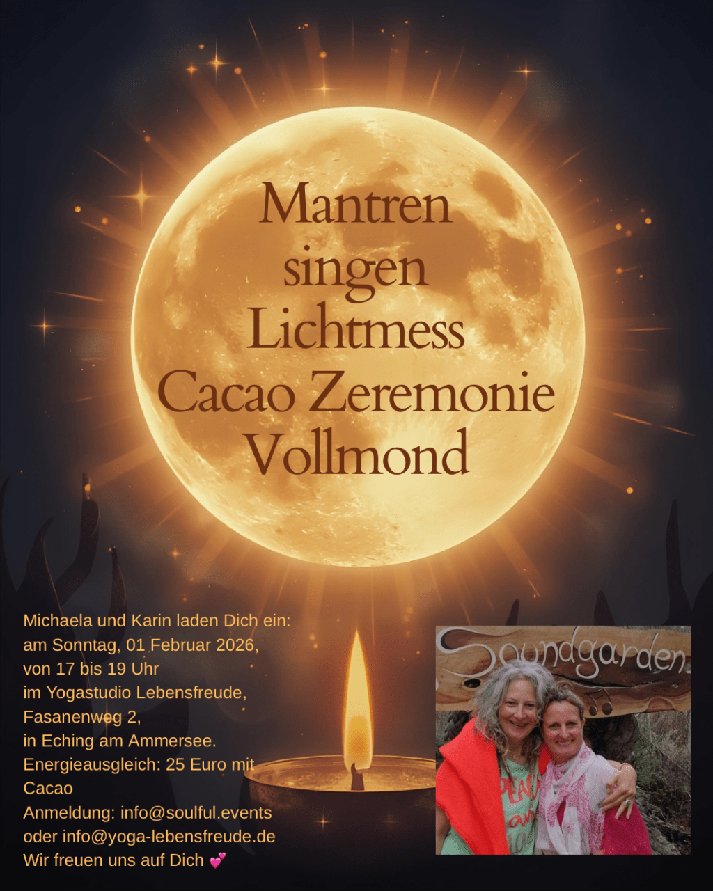 Veranstaltungen: Mantren singen zu Lichtmess & Cacao&nbsp;Zeremonie